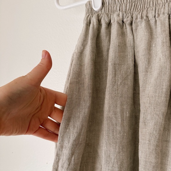 Moss Grey Megan Linen Long Skirt Oat Flax Small Medium - Picture 3 of 6